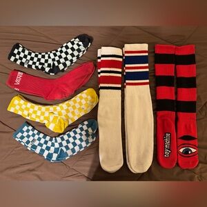 Assorted Men's VANS, SkaterSocks, Toy Machine Striped & Checkered Skate Socks